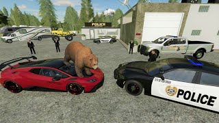 Police throw wild bear in jail | Farming Simulator 22