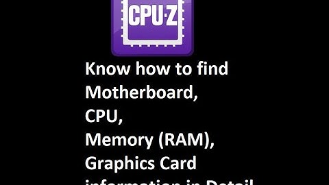 How to use Cpu-z tool in Windows and find hardware information |sedamtechie