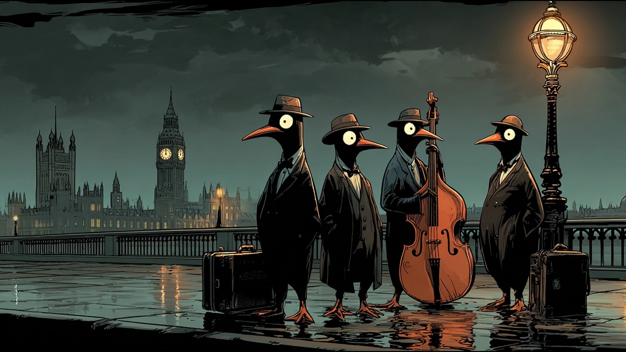 Penguins Wait Out the Night by the Lamp – Jazz for Calm Focus & Study