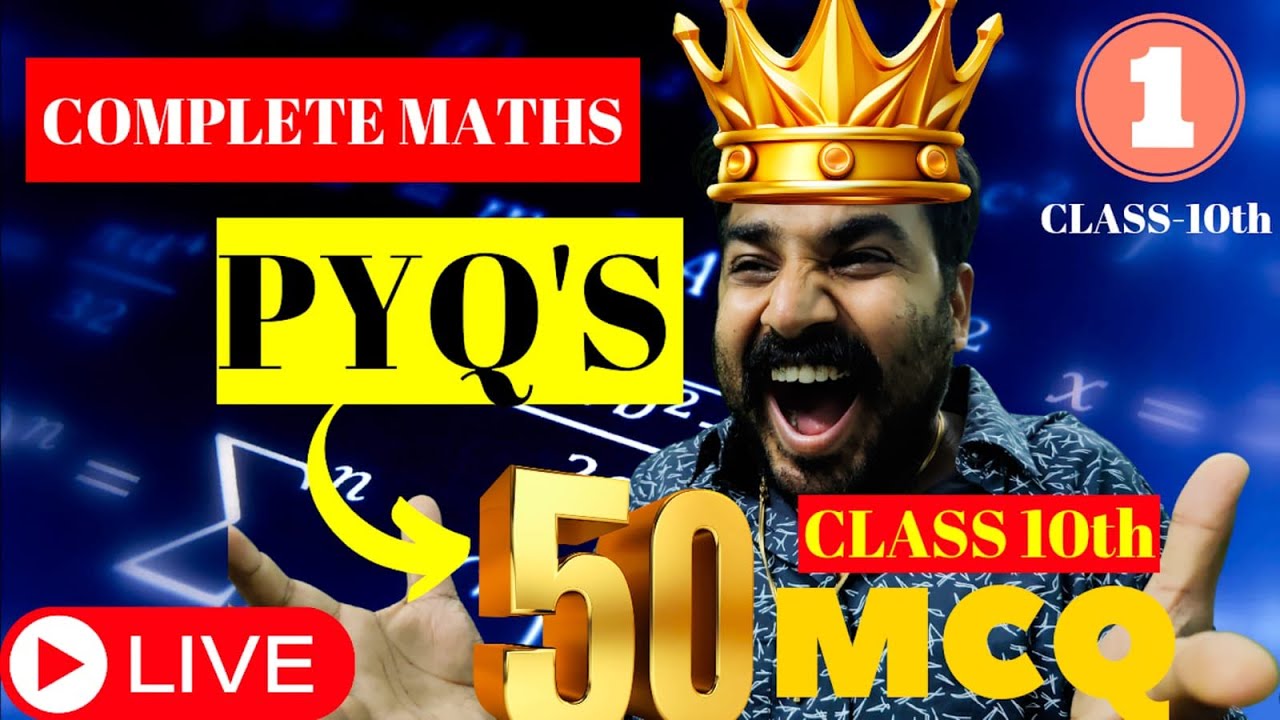 Most repeated class 10 maths pyqs top 50 mcq maths class 10 cbse