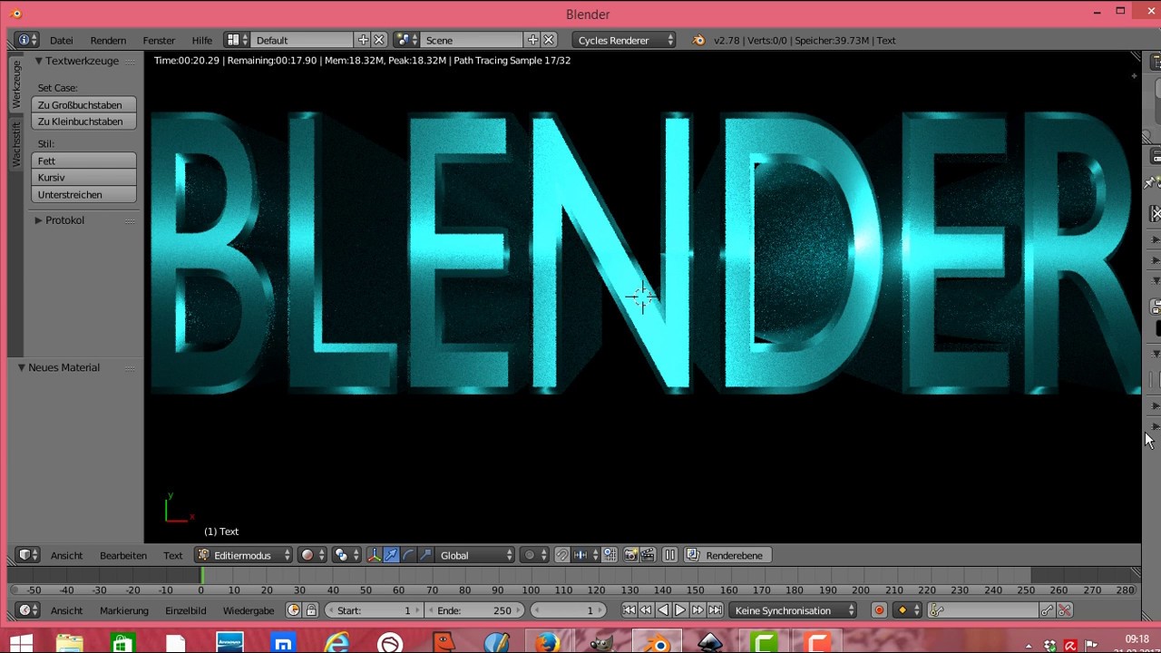 Blender Tutorial Deutsch 3d Text Erstellen Youtube