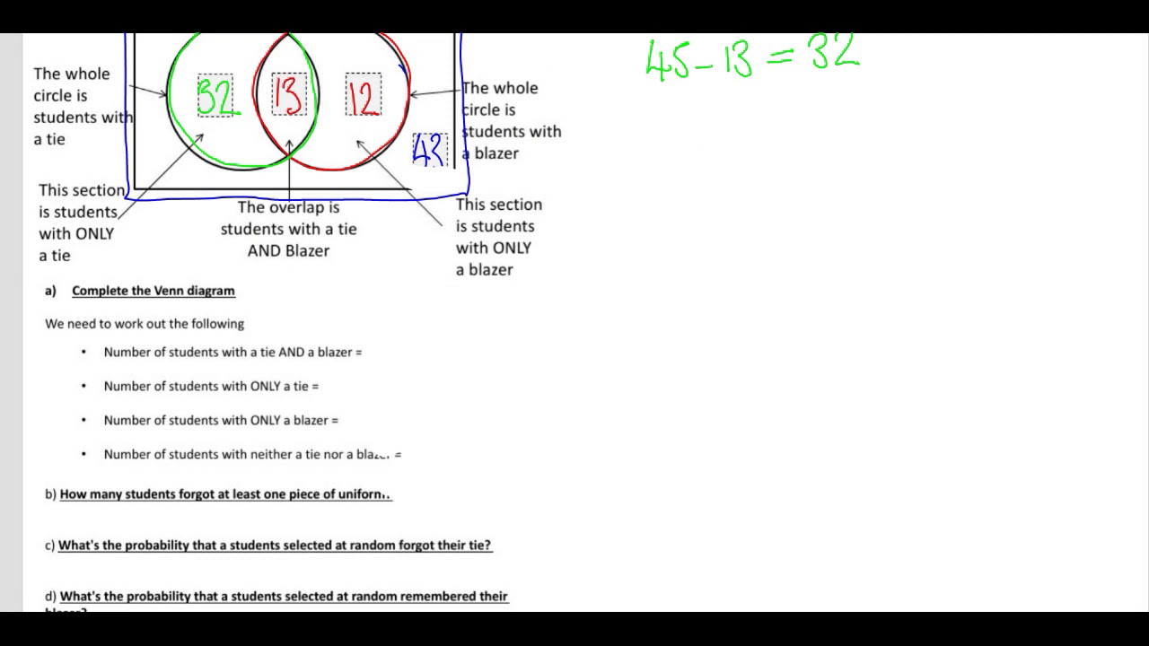 how to solve venn diagram problems with 2 circles