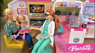 Barbie And Ken Chores Day Story With Chelsea Pretending To Be Sick And Barbie Emergency Doctor Visit