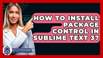 How To Install Package Control In Sublime Text 3? - Next LVL Programming
