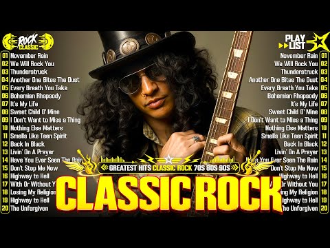 Top 100 Classic Rock Songs 70s 80s 90s ⚡ Nirvana, Queen, Guns N