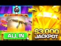 THE $3,000 JACKPOT ALL IN GOES INSANE!? (CSGOGEM)