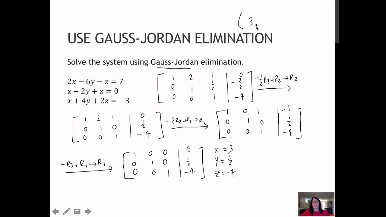 125.2 Use Gauss-Jordan Elimination (6.1) - YouTube