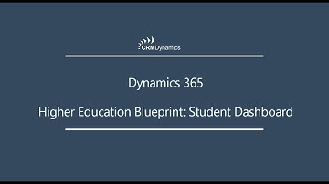Dynamics 365 Higher Education Blueprint: Student Dashboard