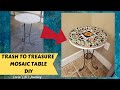 Trash to Treasure DIY Mosaic Table Tutorial