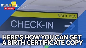Get a birth certificate copy at these MVA branches