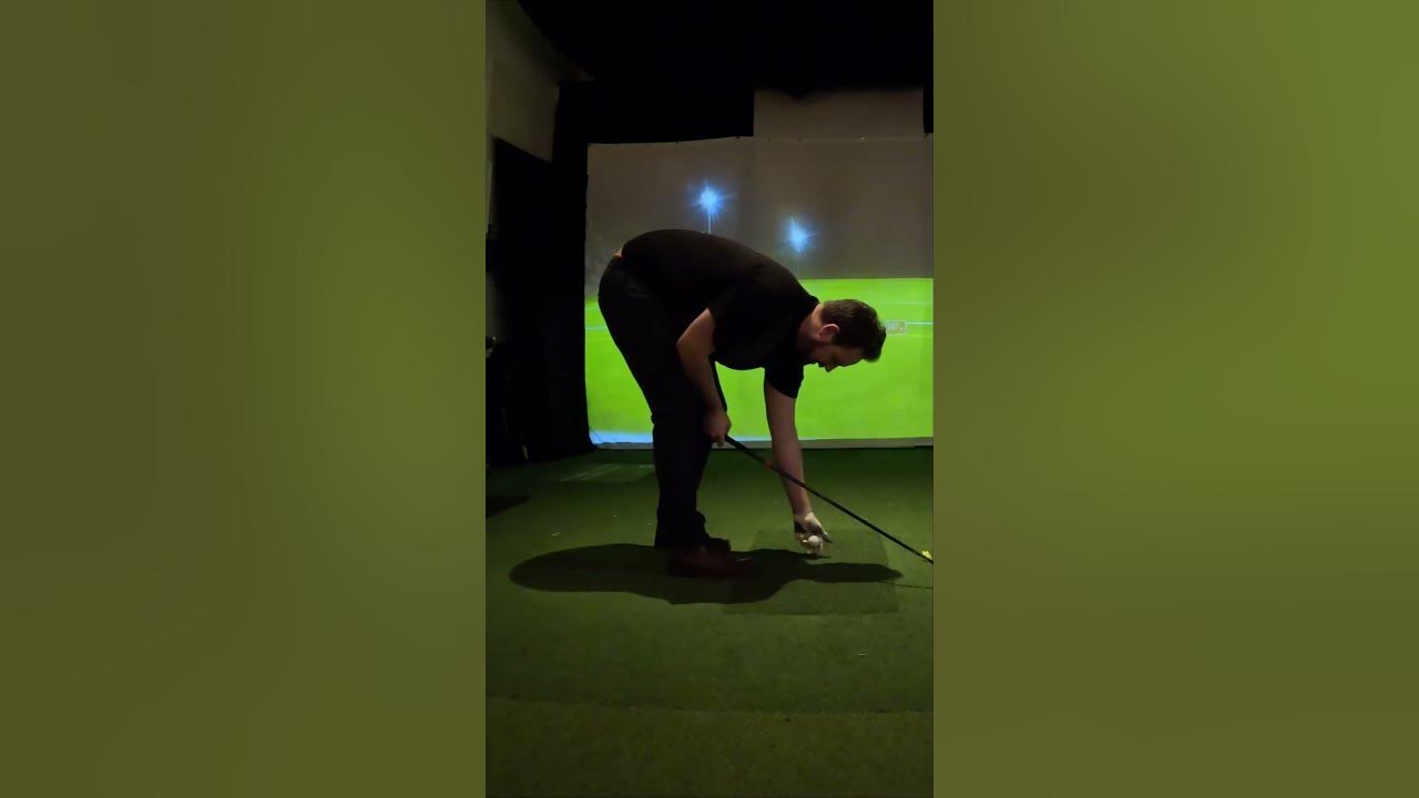 Robin kör longdrive i dresskor golf simulator sweden rättvik 