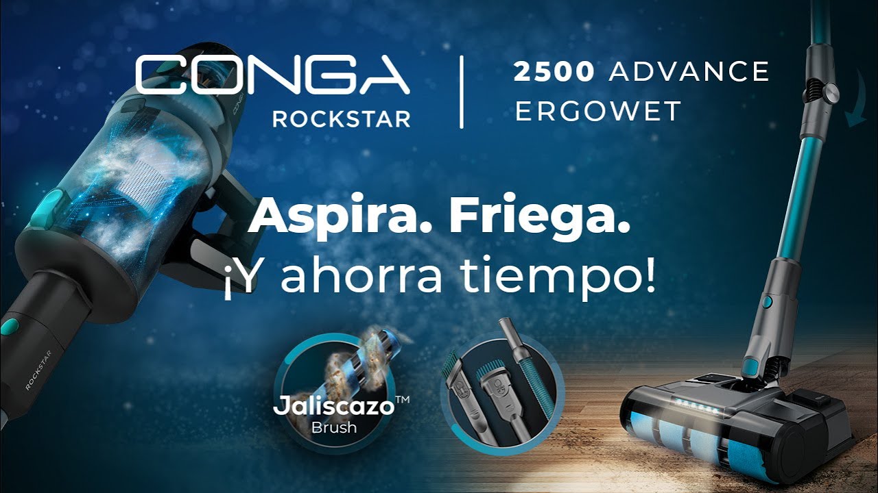 Aspirador vertical digital Conga Rockstar 1700 Advance ErgoWet 