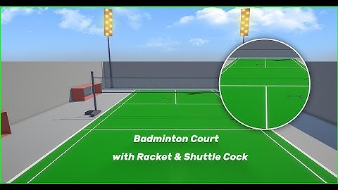 3D Badminton Court With Racket & Shuttle