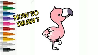Easy Flamingo Drawing Step By Step | How To Draw? - Adım Adım Kolay Flamingo Çizimi | Nasıl Çizilir?