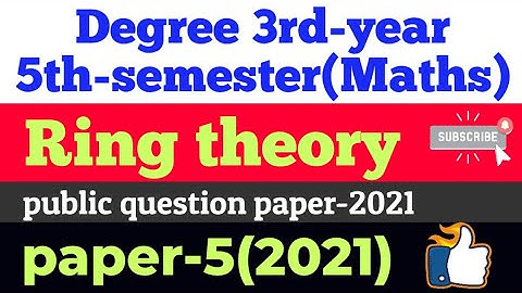 Degree 3rd year 5th sem maths paper 5 public question paper 2021