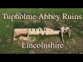 Drone footage of tupholme abbey ruins lincolnshire aerial photography