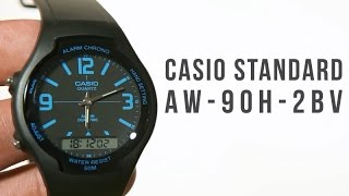 casio standard aw 90h 2bv unboxing