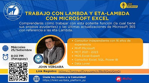 Webinar Setiembre 2024 - Trabajo con Lambda y ETA-Lambda con Microsoft Excel (con John Vergara)