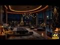 Cozy Paris Night Bedroom Ambience ☕ Relaxing Jazz Music & Warm Fireplace for Stress Relief,Sleeping