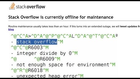 When stackoverflow goes offline.