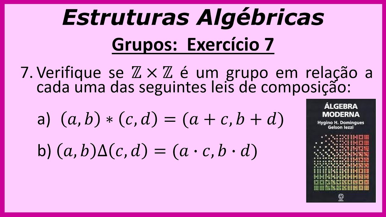 Exercício 7 - Seção IV-1: Verifique se ZxZ é um grupo em relação a