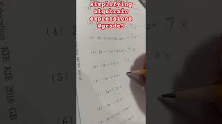 simplifying algebraic expressions #kumon  #math