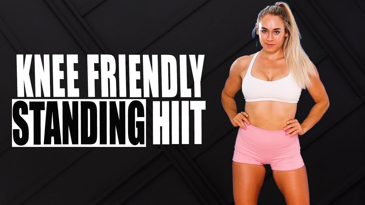 STANDING Full Body HIIT WORKOUT-Very Sweaty KNEE FRIENDLY FAT BURN CARDIO 20 MIN/NO SQUATS/NO LUNGES