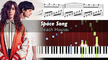 Beach House - Space Song - Piano Tutorial + SHEETS