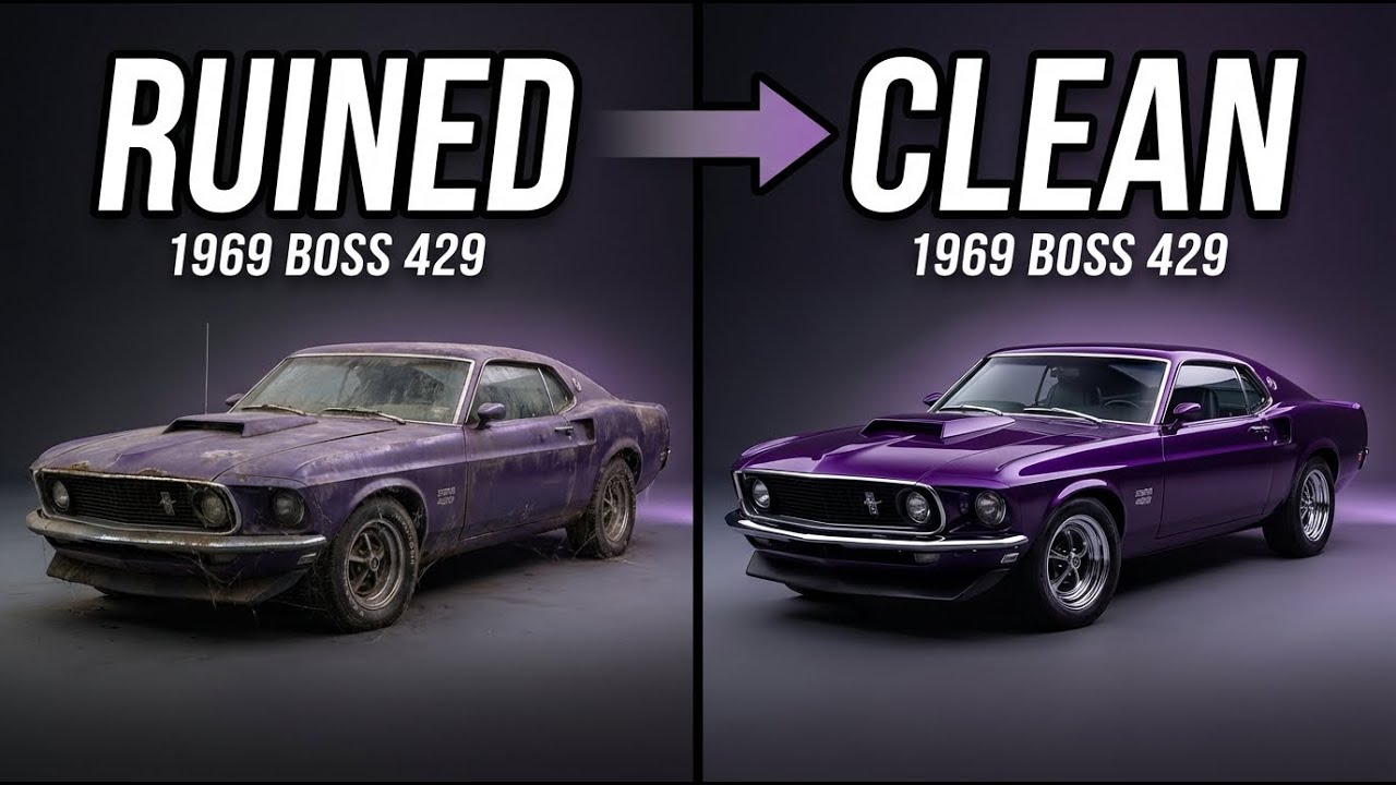 AI Restoring a 1969 Ford Mustang Boss 429 🔧 From Wreck to Showroom Clean | No Talking, Ambient Chill