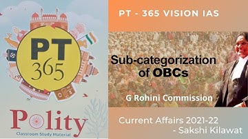 Sub-Categorization of Other Backward Classes | PT365 VisionIAS, UPSC SSC Current Affairs 2021-22.