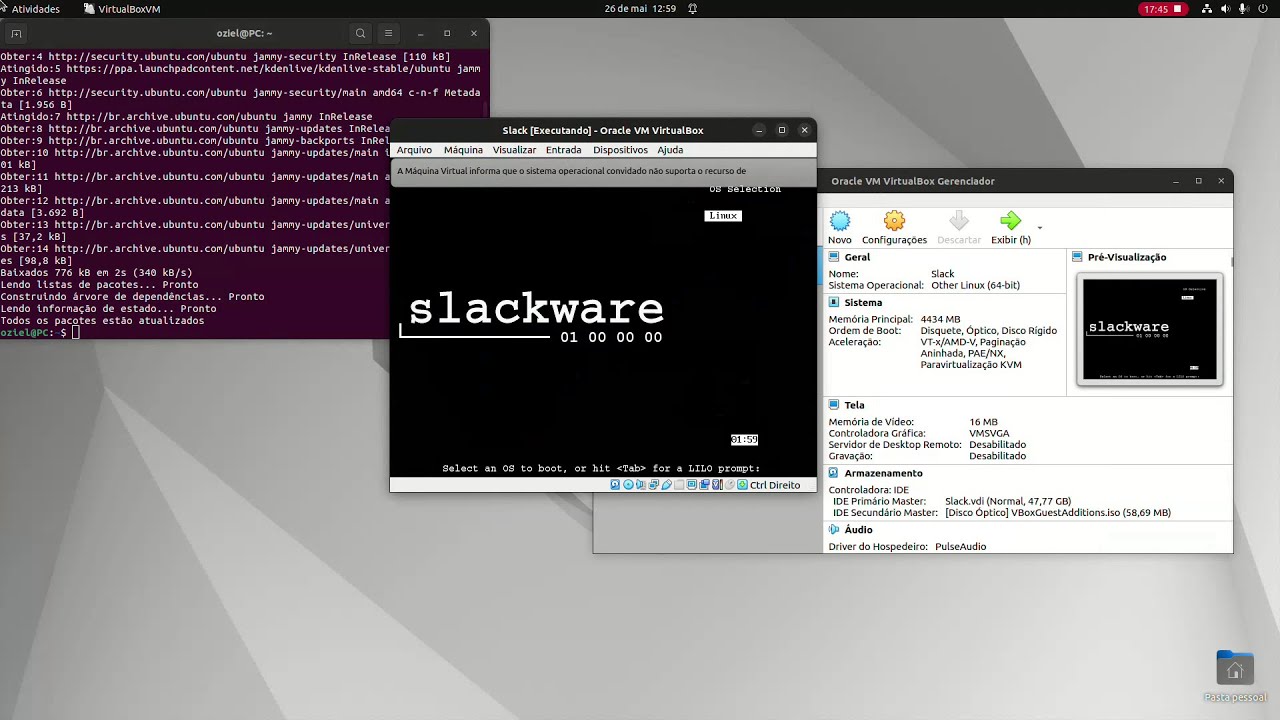 Instalação do Slackware em VirtualBox - YouTube