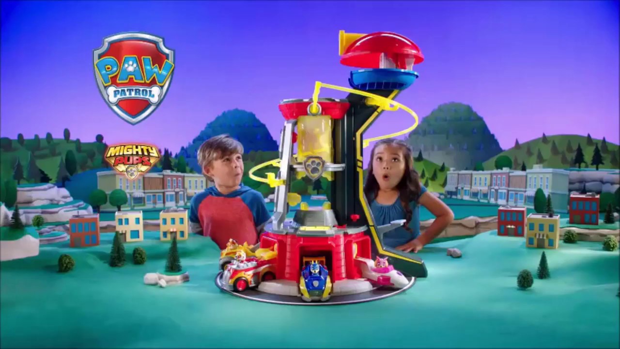 PAW Patrol Mighty Pups Super PAWs Lookout Tower Playset with