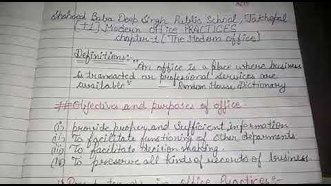 Modern office || objectives and purposes of office || subject MOP || online Classes || SBDSJAKHEPAL