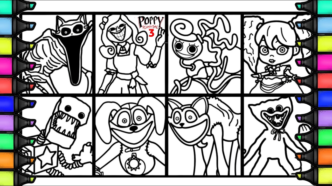 POPPY PLAYTIME CHAPTER 3 Coloring Pages / HOW TO COLOR ALL MONSTERS and ...