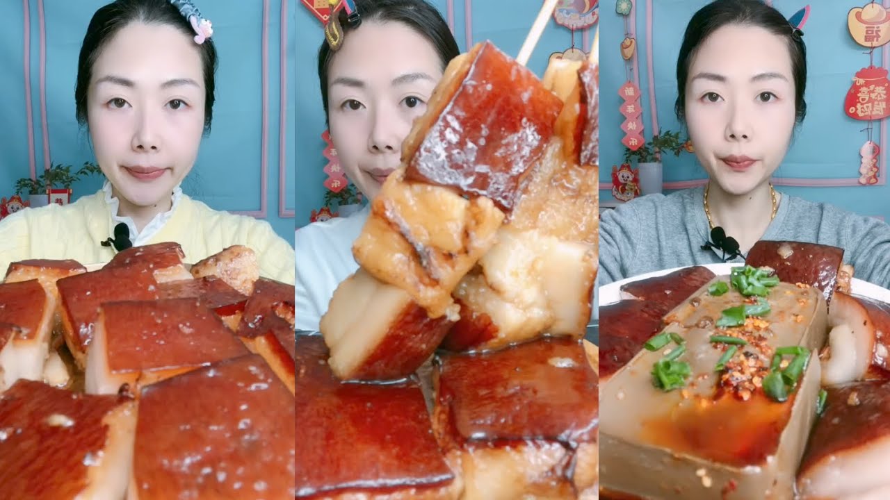 Eating Lamb Intestine, Spicy Pork Belly, Braised Pork Belly Is Delicious 😋