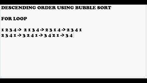 How to sort an array in descending order using bubble sort