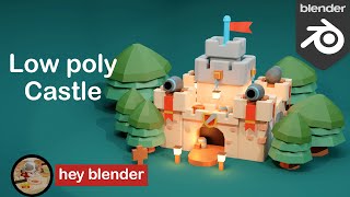 Low poly castle in blender full tutorial