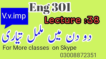 Eng 301 VU LECTURE 38  (v.v.imp) For final term