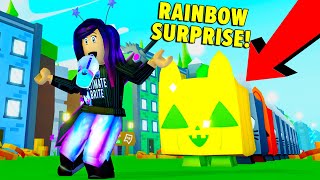 I found a HUGE RAINBOW PET in my Pet Simulator X bank!