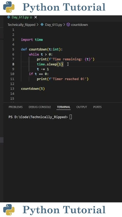 Countdown Timer In Python | Python Tutorial - YouTube