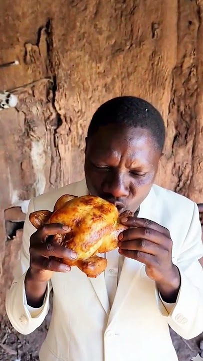 Chaba enjoying full chicken meat 🍖 😋 😍 👌 #love #greenscreen #funny #hadzabetribe #duet #earlyhumans