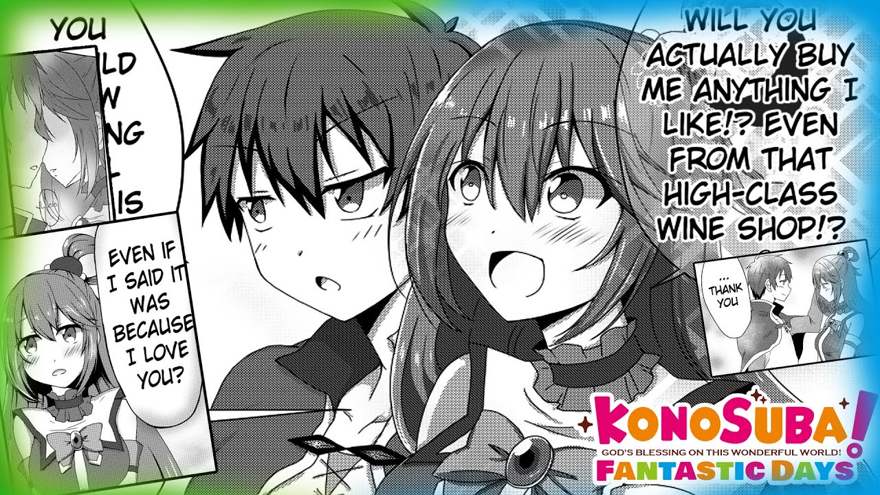 Despite having nothing against Megumin and Kazuma becoming lovers, I really  wish Kazuma would end up with Aqua, since she was the first one he met, and  his first companion for a