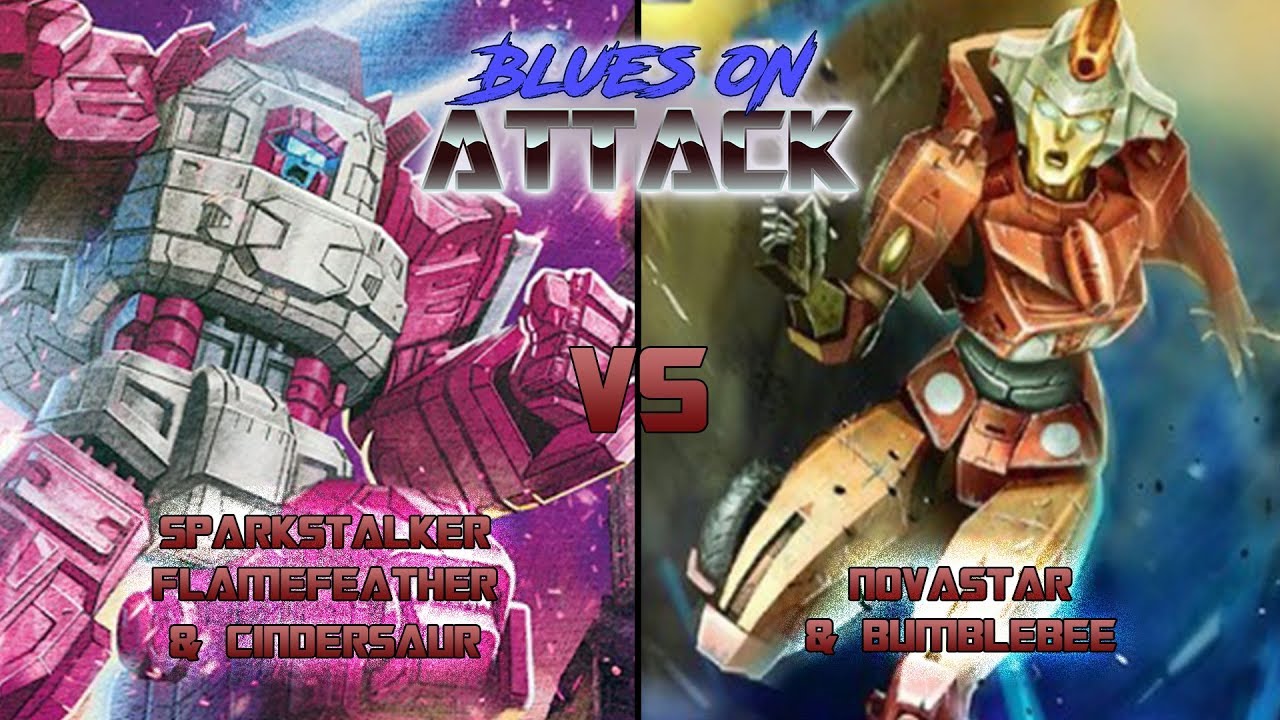 Transformers TCG: Sparkstalker, Flamefeather & Cindersaur VS Novastar & Bumblebee