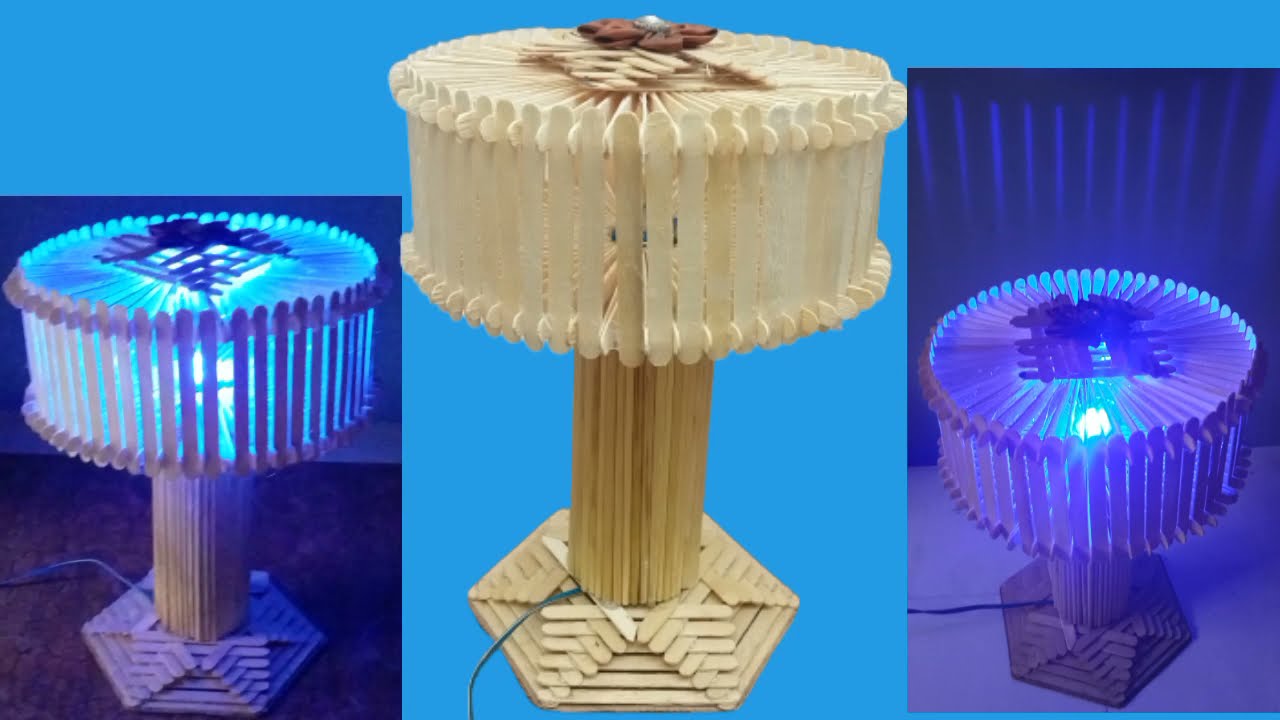 How to make table lamp with ice cream Sticks (popsicle sticks)