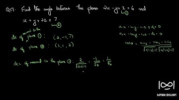 Q17. Find the angle between the planes 2x-y+z=6 and x+y+2z=7