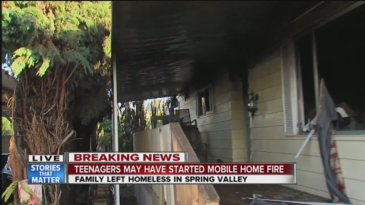 Teens sought in arson fire that damaged Spring Valley mobile home - YouTube