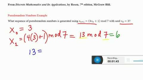 Section 4.5 Pseudorandom Numbers