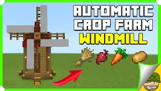 Auto Crop Farm Windmill | Minecraft Bedrock Survival Tutorial