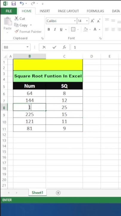 Square Root Formula In Excel excel shorts YouTube square-root-formula-in-excel-excel-shorts-youtube
