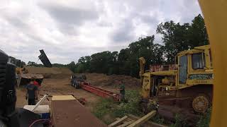 Loading Trackless Caterpillar D8 On A Beam Trailer...